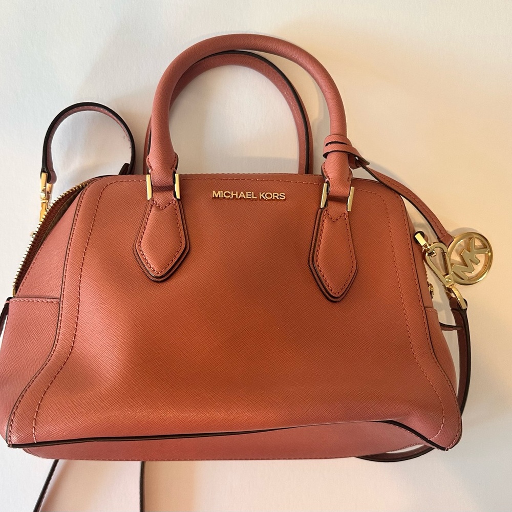 MICHAEL Michael Kors Pink Satchel with Gold Hardware